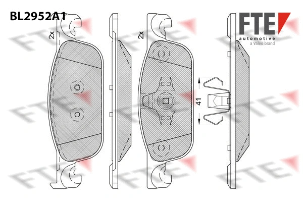 Kit de plaquettes de frein, frein à disque FTE 9011195