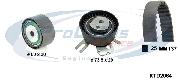 Kit de courroie crantée PROCODIS FRANCE KTD2064