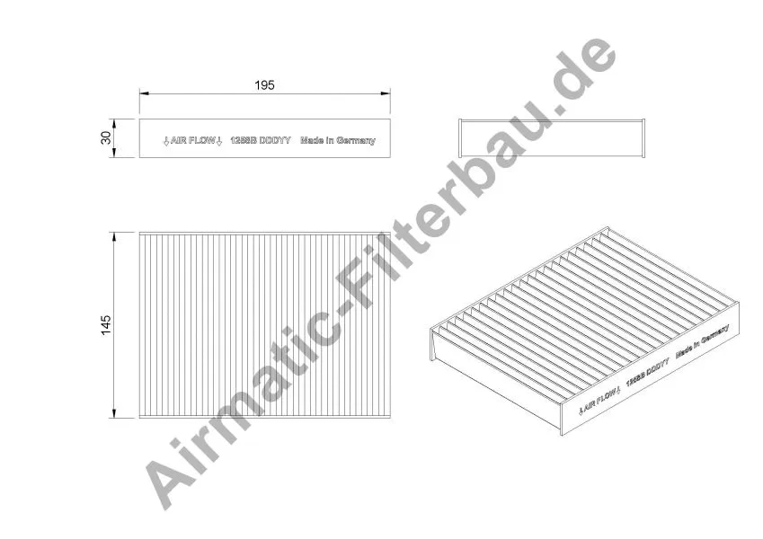 Filtre, air de l'habitacle AIRMATIC Filterbau IF1258B