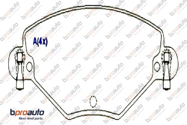 Kit de plaquettes de frein, frein à disque BPROAUTO 1BP30934AA