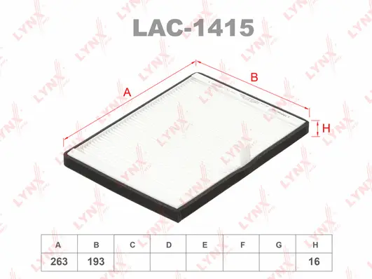 Filtre, air de l'habitacle LYNXAUTO LAC-1415