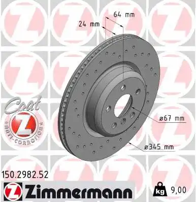 Disque de frein ZIMMERMANN 150.2982.52