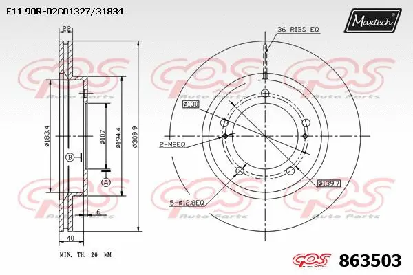 Disque de frein MAXTECH 863503