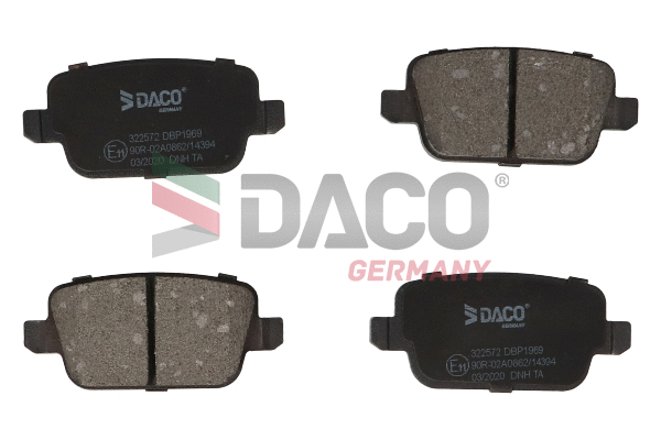 Kit de plaquettes de frein, frein à disque DACO Germany 322572
