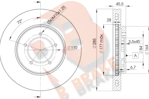 Disque de frein R BRAKE 78RBD22610