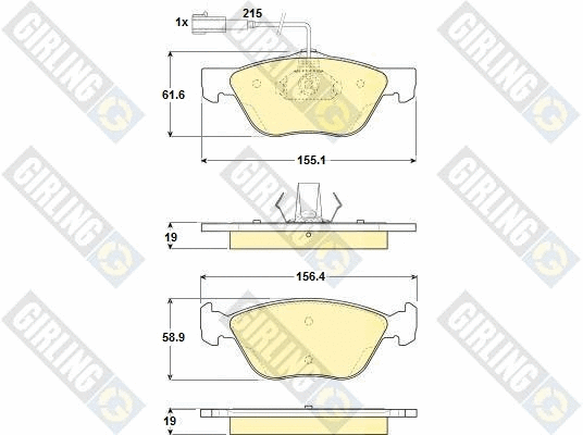 Kit de plaquettes de frein, frein à disque GIRLING 6114452