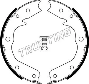 Jeu de mâchoires de frein, frein de stationnement TRUSTING 073.173