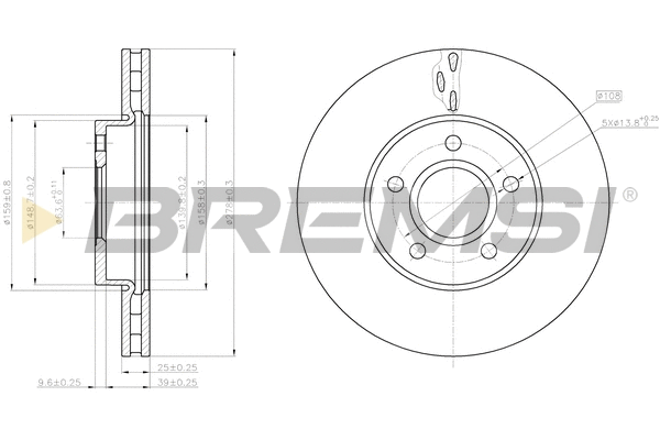 Disque de frein BREMSI CD8062V