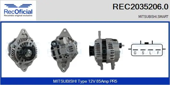 Alternateur RECOFICIAL REC2035206.0