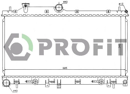 Radiateur, refroidissement du moteur PROFIT PR 2910A2