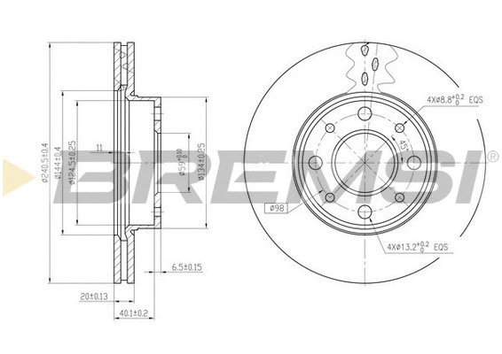 Disque de frein BREMSI CD6888V