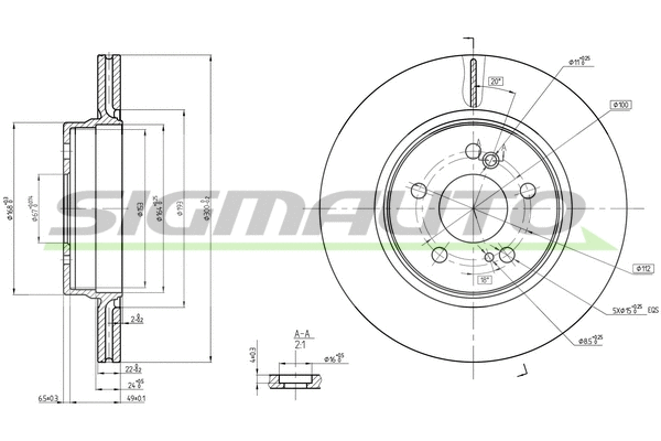 Disque de frein SIGMAUTO DBB907V