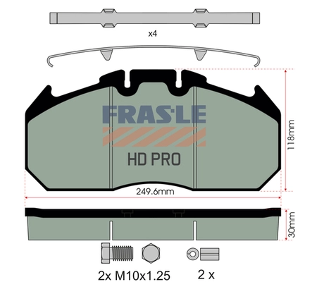 Kit de plaquettes de frein, frein à disque FRAS-LE PD/129-K009-HD