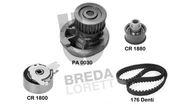 Pompe à eau + kit de courroie crantée BREDA LORETT KPA0021A