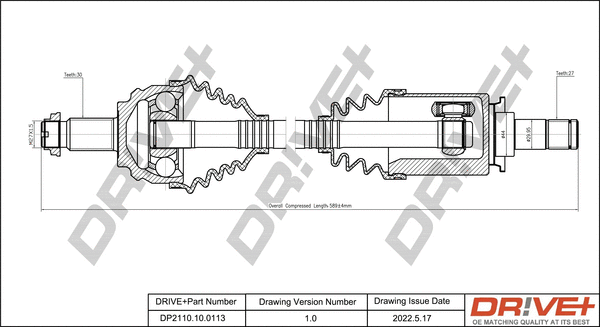 Arbre de transmission Dr!ve+ DP2110.10.0113