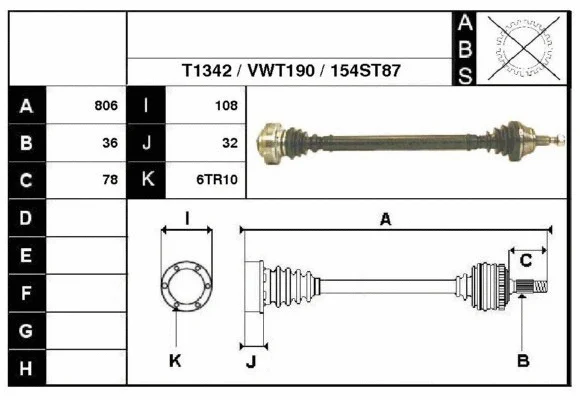 Arbre de transmission Technika 67154