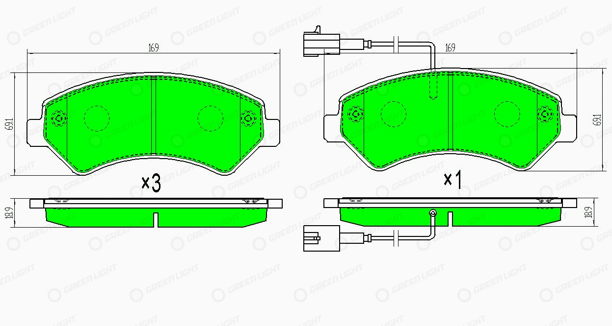 Kit de plaquettes de frein, frein à disque Automotive Adriado GLBP0081