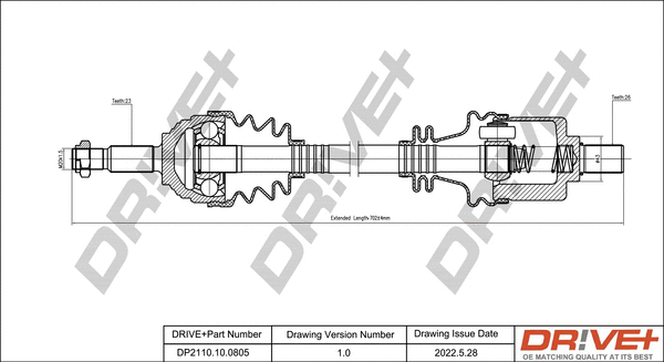 Arbre de transmission Dr!ve+ DP2110.10.0805