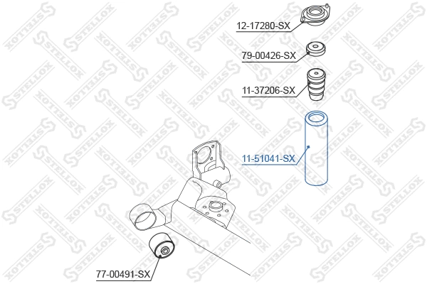 Bouchon de protection/soufflet, amortisseur STELLOX 11-51041-SX