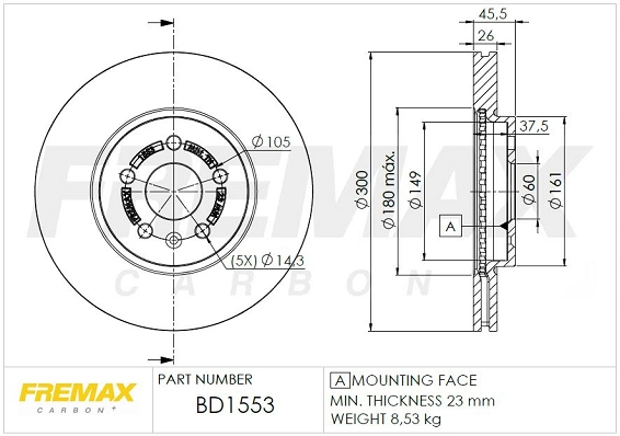 Disque de frein FREMAX BD-1553