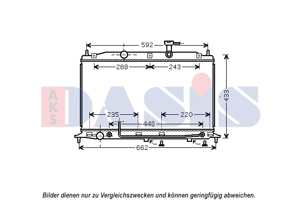 Radiateur, refroidissement du moteur AKS DASIS 560086N