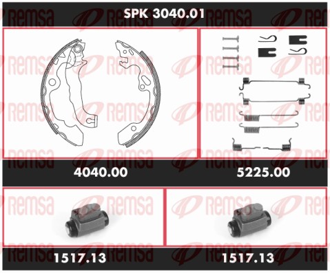 Kit de freins, freins à tambours REMSA SPK 3040.01