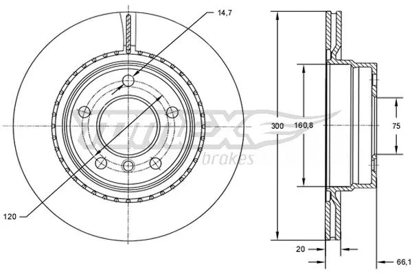Disque de frein TOMEX Brakes TX 72-72