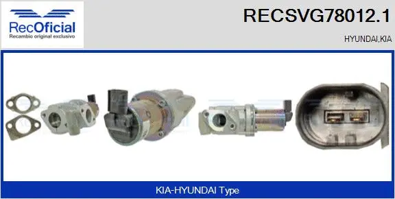 Vanne EGR RECOFICIAL RECSVG78012.1