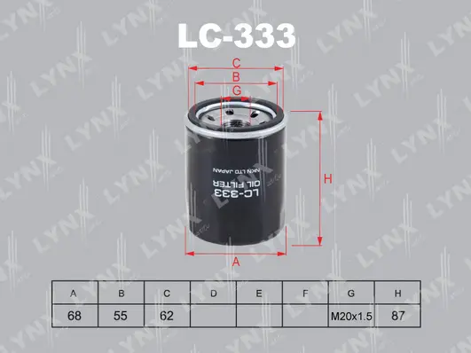 Filtre à huile LYNXAUTO LC-333