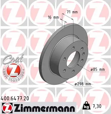 Disque de frein ZIMMERMANN 400.6477.20