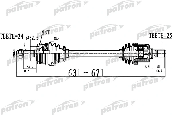 Arbre de transmission PATRON PDS0513