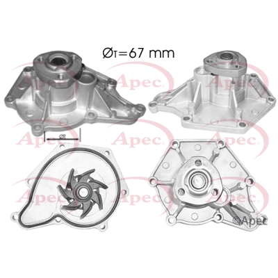 Pompe à eau, refroidissement du moteur APEC AWP1039