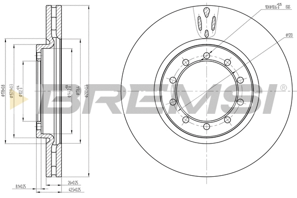 Disque de frein BREMSI CD5182V