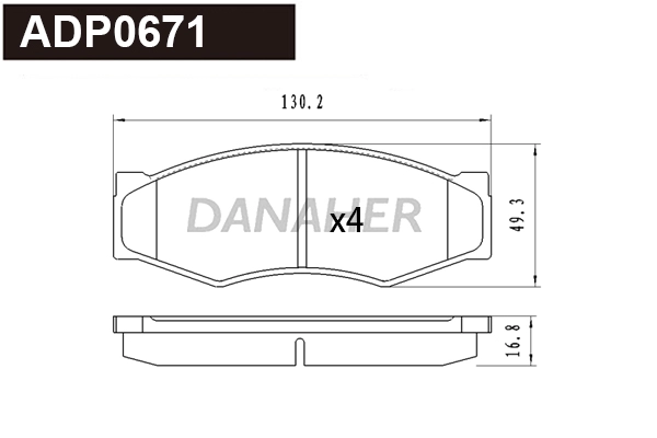Kit de plaquettes de frein, frein à disque DANAHER ADP0671