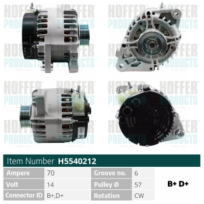 Alternateur HOFFER H5540212