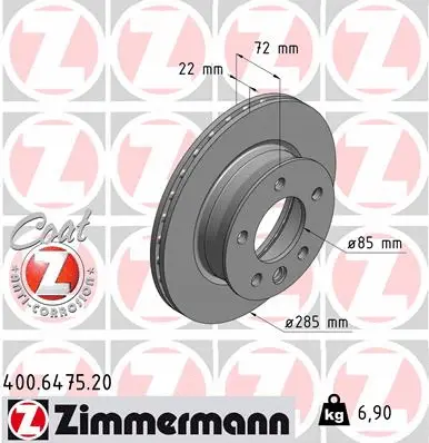 Disque de frein ZIMMERMANN 400.6475.20