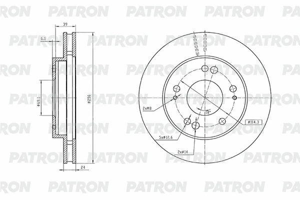 Disque de frein PATRON PBD1434