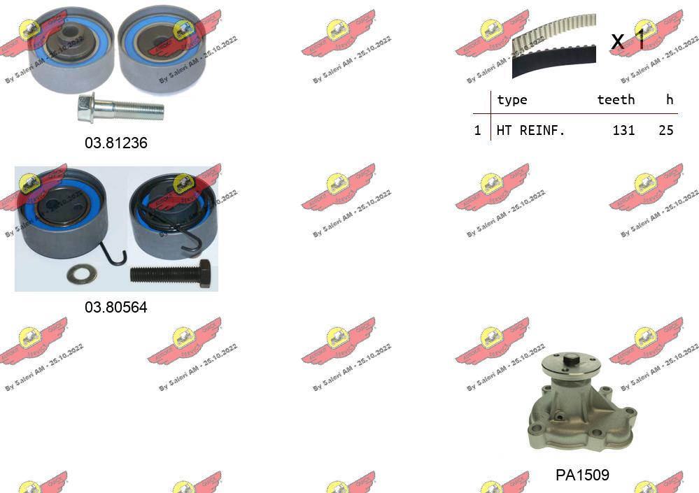 Pompe à eau + kit de courroie crantée AUTOKIT 04.5057PA
