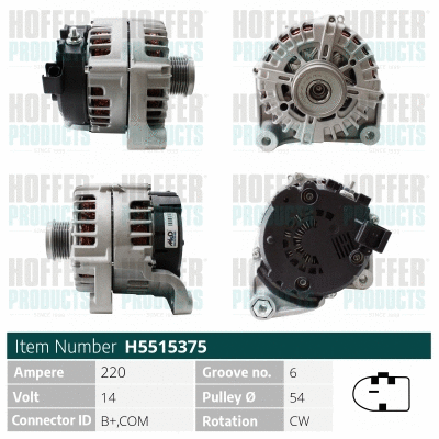 Alternateur HOFFER H5515375