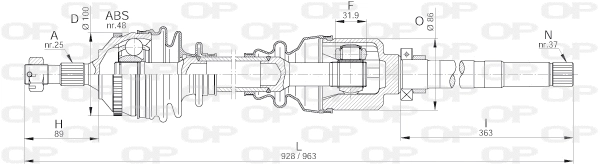 Arbre de transmission OPEN PARTS DRS6203.00