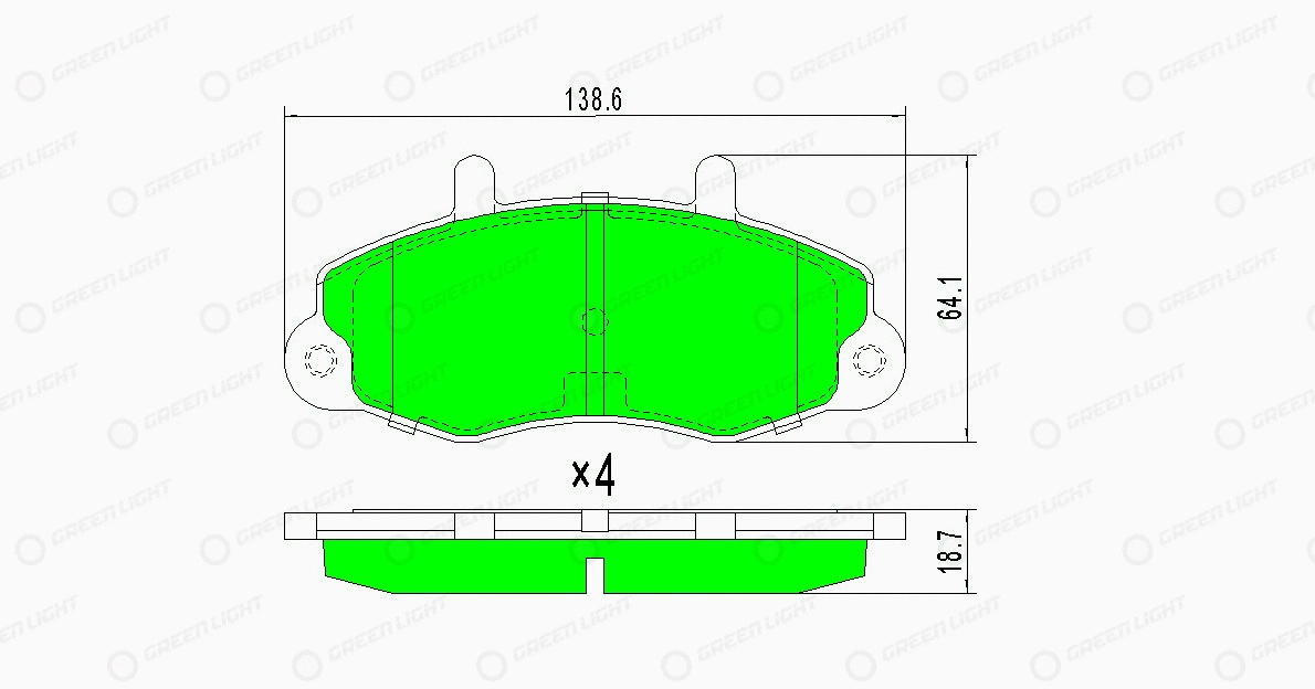 Kit de plaquettes de frein, frein à disque Automotive Adriado GLBP0405