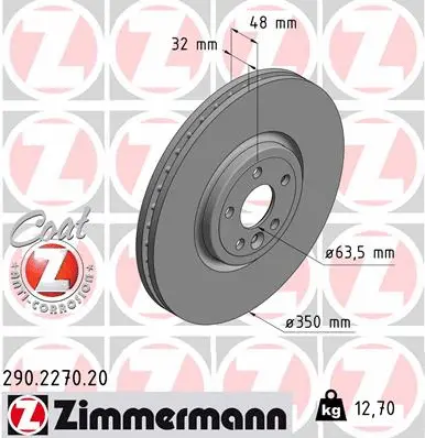 Disque de frein ZIMMERMANN 290.2270.20