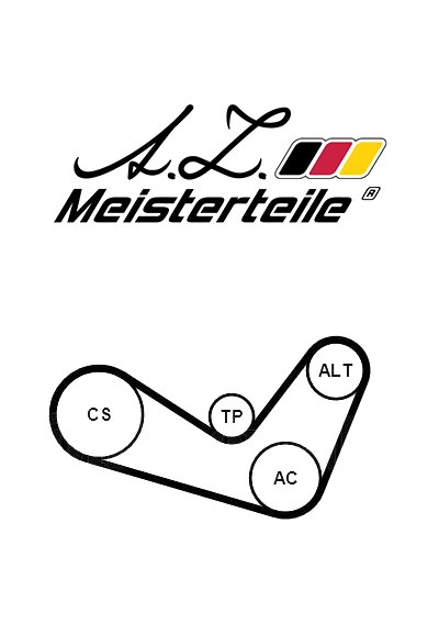 Jeu de courroies trapézoïdales à nervures A.Z. Meisterteile AZMT-20-030-1044