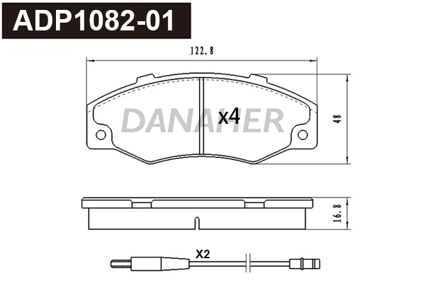 Kit de plaquettes de frein, frein à disque DANAHER ADP1082-01