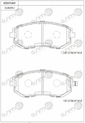 Kit de plaquettes de frein, frein à disque ASIMCO KD3704W