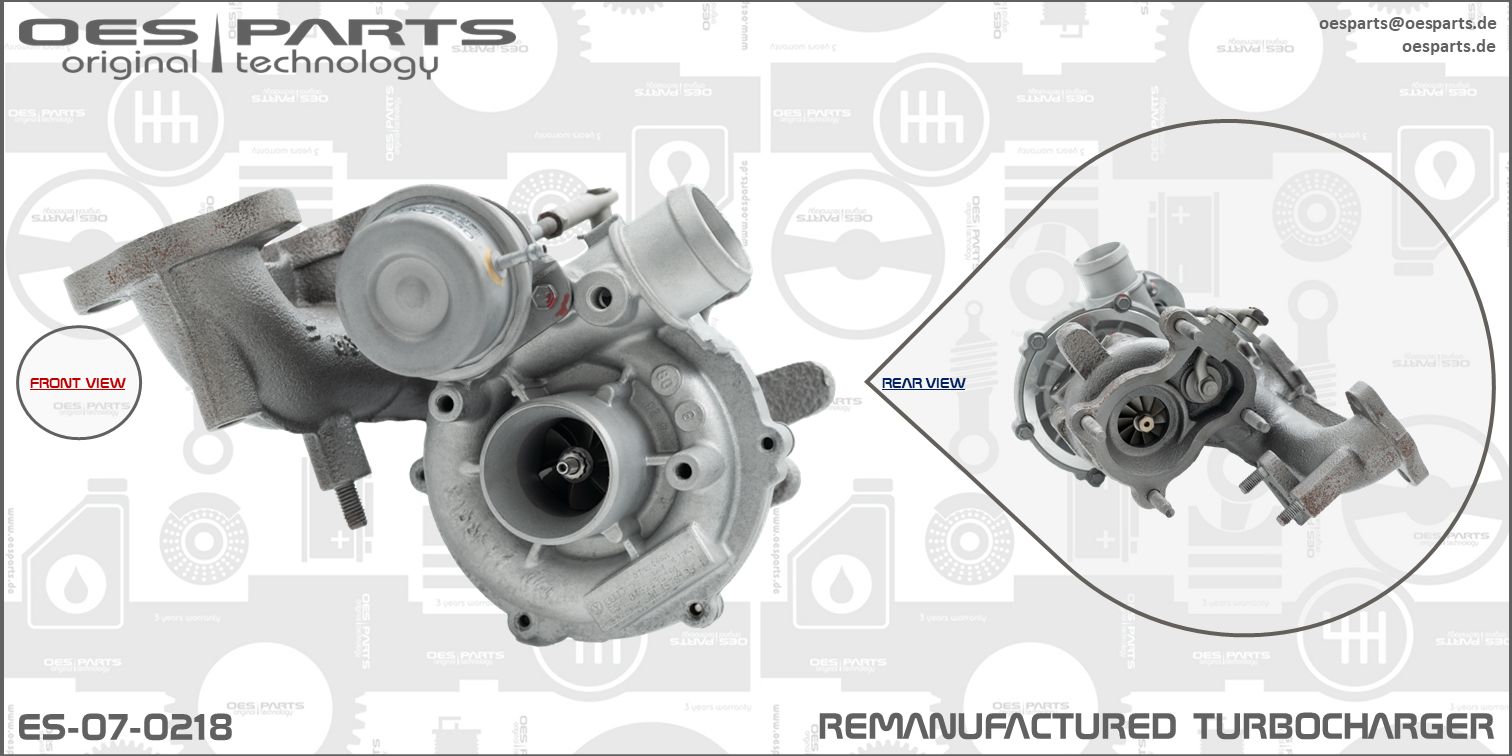 Turbocompresseur, suralimentation OES PARTS ES-07-0218