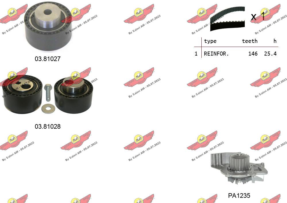 Pompe à eau + kit de courroie crantée AUTOKIT 04.5272PA