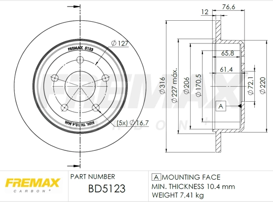Disque de frein FREMAX BD-5123