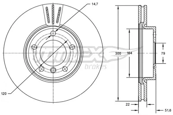 Disque de frein TOMEX Brakes TX 72-85