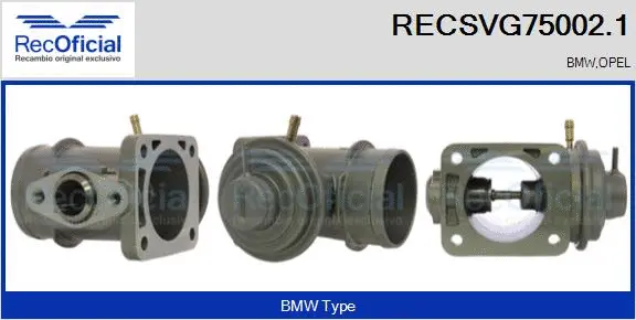 Vanne EGR RECOFICIAL RECSVG75002.1